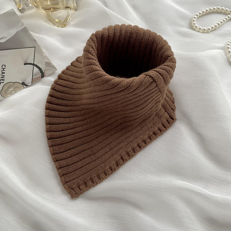Solid Color High Collar Warm Knit Scarve