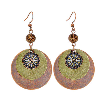 Retro Bohemian Geometric Tassel Earrings Set