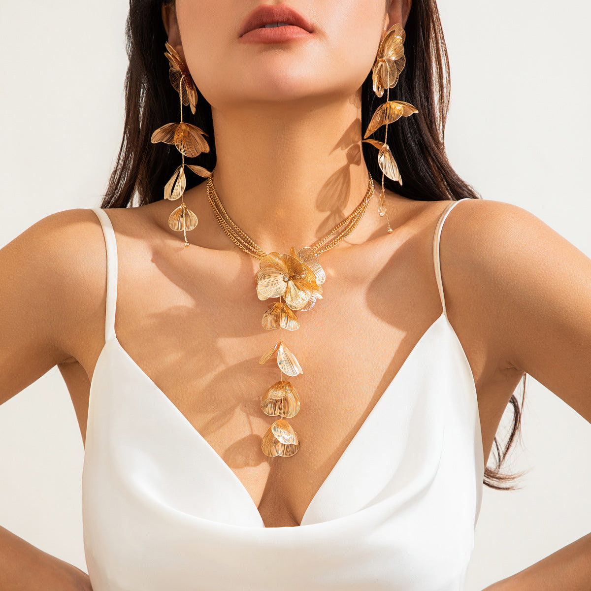 Ginkgo Leaf Tassel Necklace Vintage Choker For Women