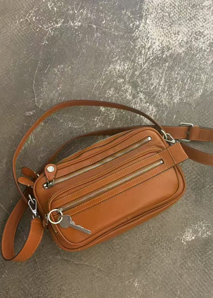 Crescent Bag Vegan Leather Zip Accent