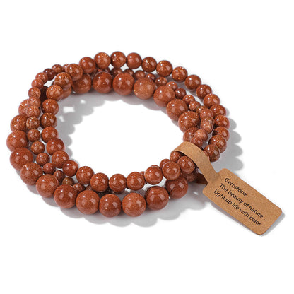 3Pcs Simple Stretch Beaded Bracelet Set