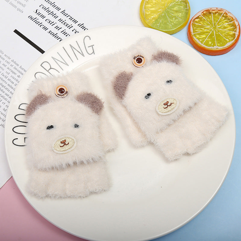 Cute Cartoon Fleece Gloves for Kids and Adults