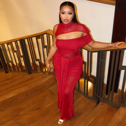 Trendy Solid Color Women鈥檚 Bodycon Asymmetrical Dress