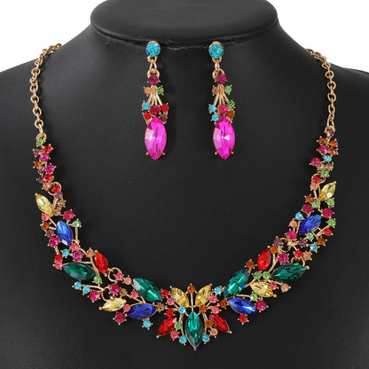 Fashion Crystal Necklace and Earrings Set for Brides