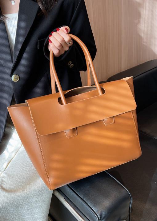 Spacious Pu Tote Bag With Minimalist Flap Design
