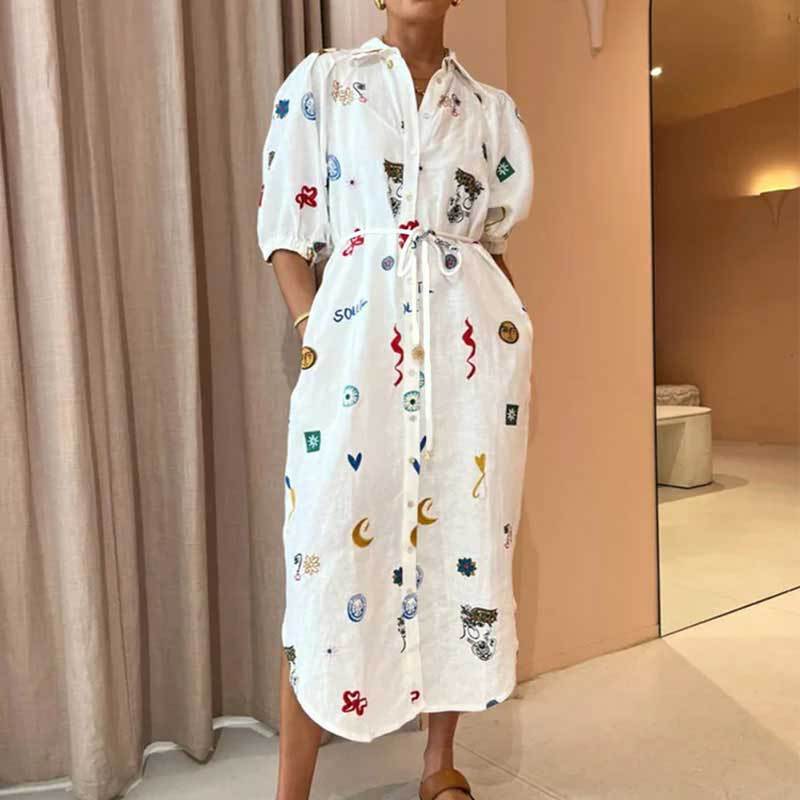 Trendy Floral Print Polyester Maxi Dress with Bow Tie