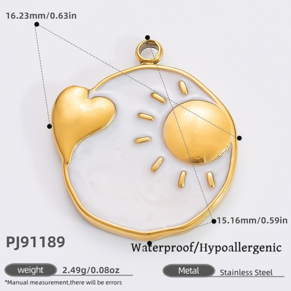 18k Gold Plated Stainless Steel DIY Jewelry Accessories Trendy Bracelet Necklace Charms