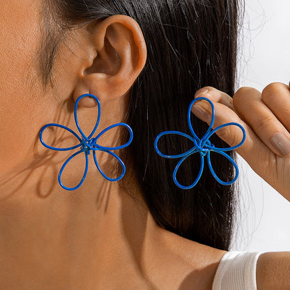Colorful Butterfly Earrings Floral Design Acrylic Sweet Style