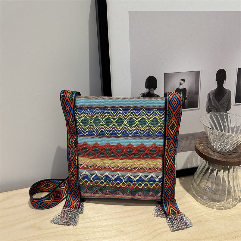 Vintage Ethnic Style Fringe Shoulder Bag Casual Tote