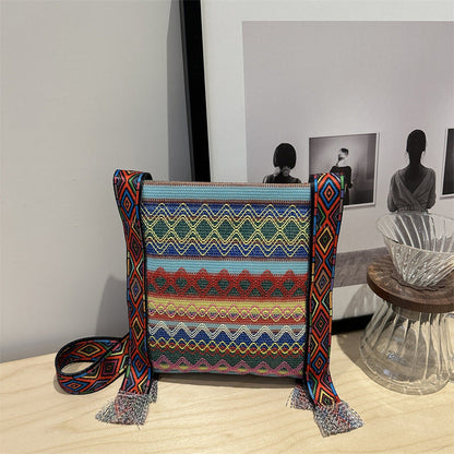 Vintage Ethnic Style Fringe Shoulder Bag Casual Tote