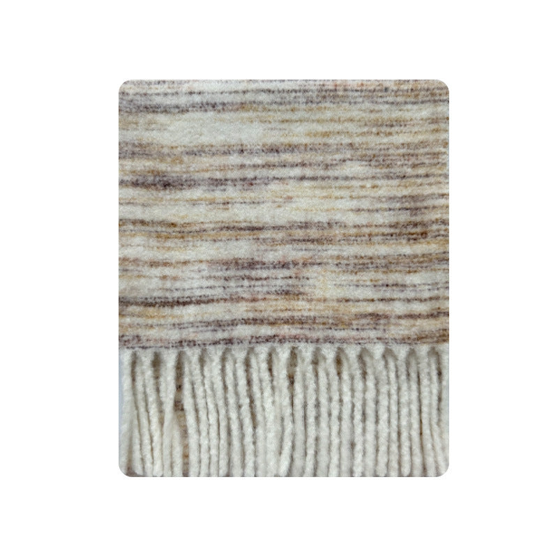 Gradient Wool Scarf for Women Soft Chic Fringe Wrap