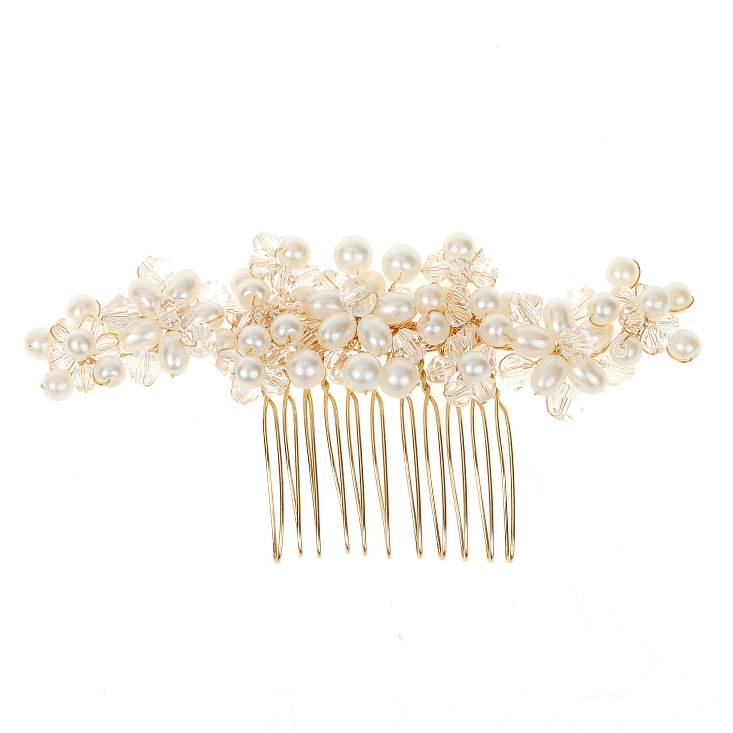 Bridal Wedding Hair Accessories Handcrafted Pearl Crystal Hair Comb