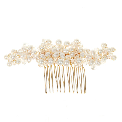 Bridal Wedding Hair Accessories Handcrafted Pearl Crystal Hair Comb