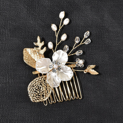 Gold Leaf Hair Comb Bridal Accessories
