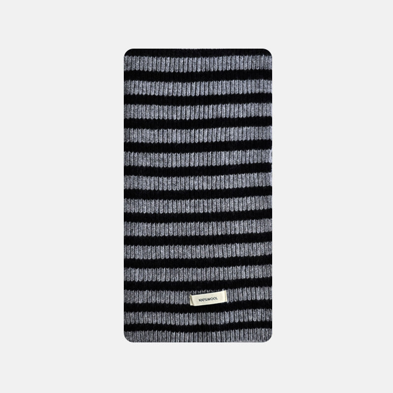 Soft Striped Warm Winter Wool Scarf