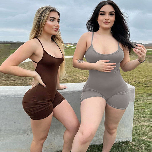 Backless Ruched Jumpsuit Sexy Slim Fit