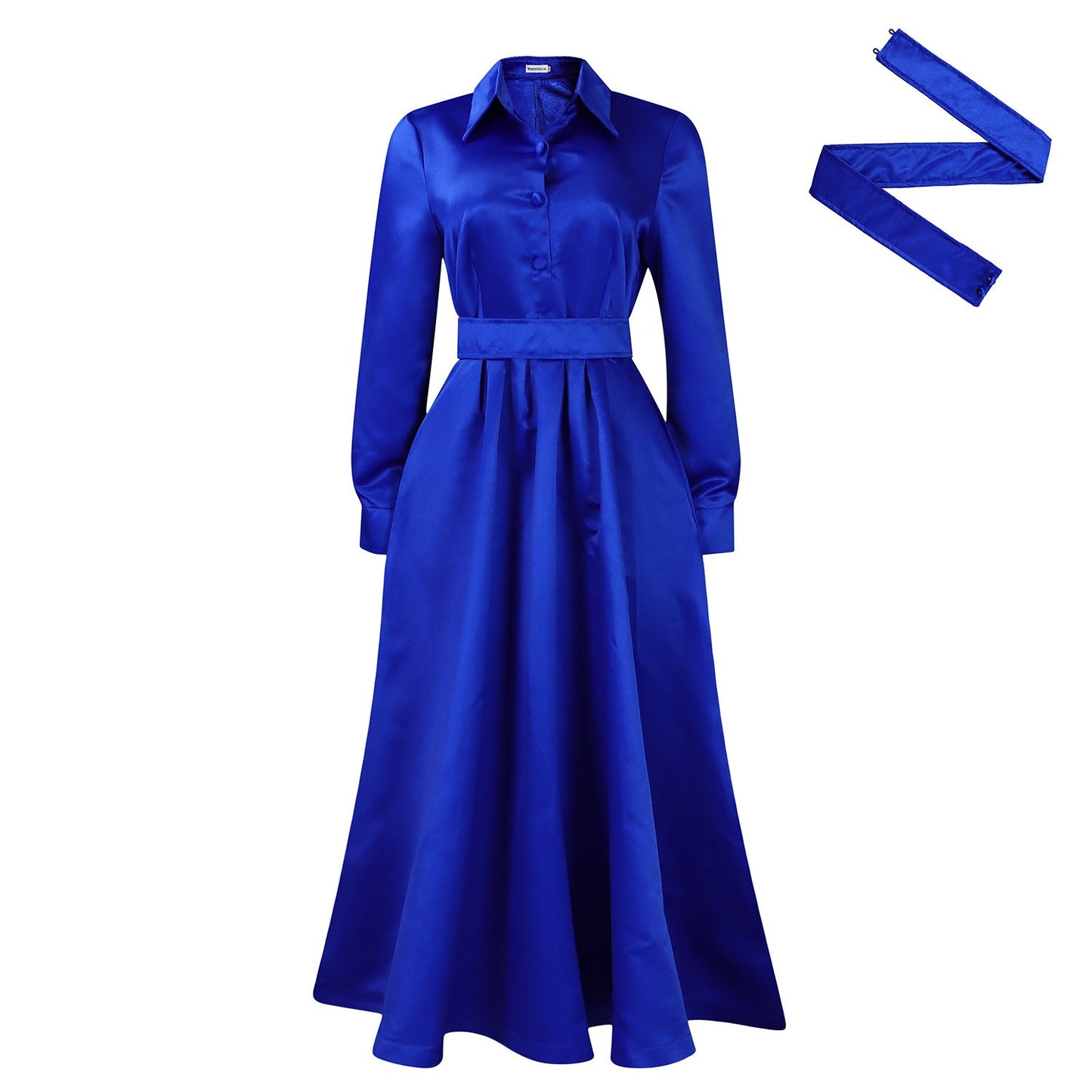 Women鈥檚 Elegant A-Line Dress With Belt