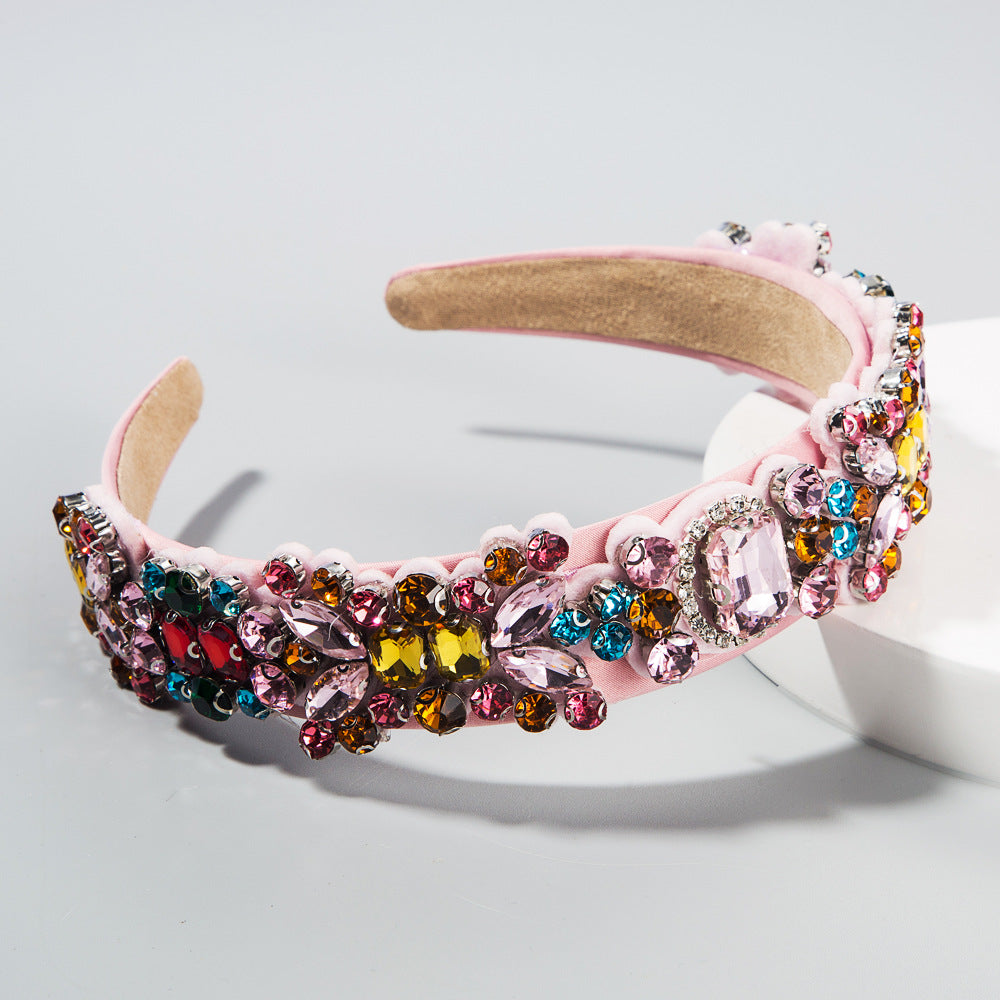 Baroque Style Rhinestone Headband Fashionable Hair Accessory