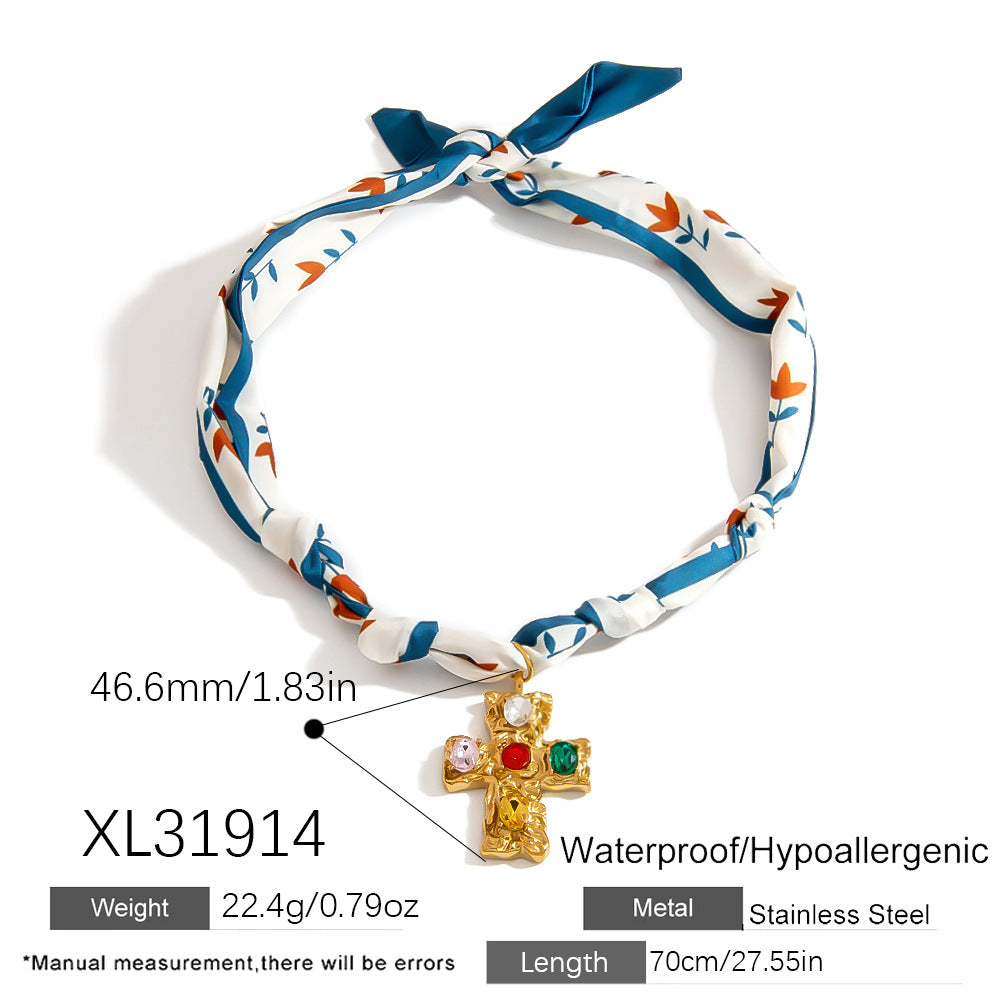 Ocean Series Pendant Scarf Necklace Stylish Casual