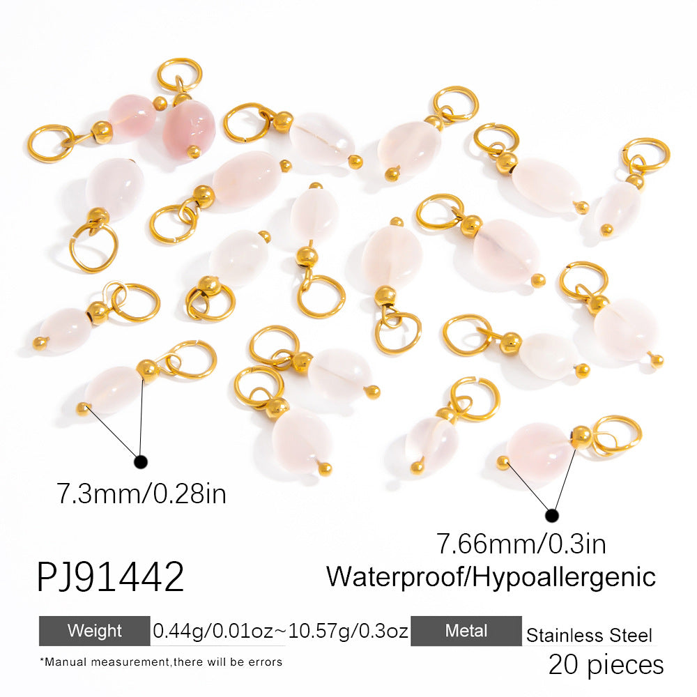 Fashion Stainless Steel Natural Stone Pendant Earrings