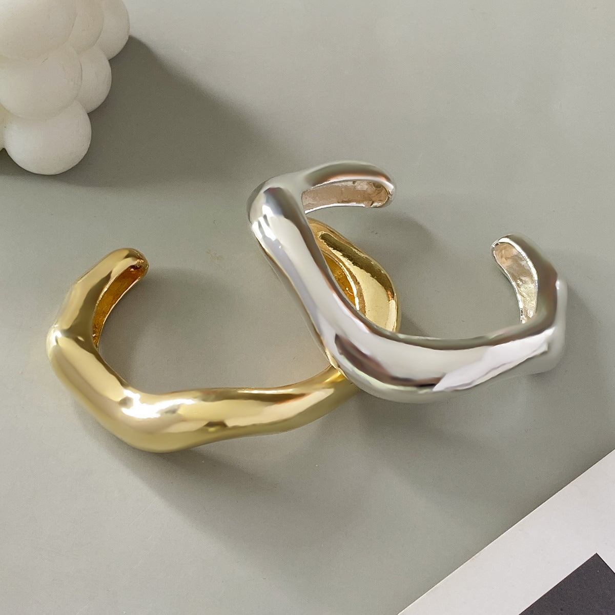Geometric Metal Cuff Bracelet Bold Design