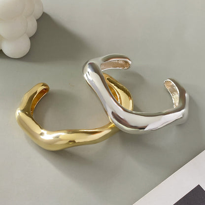 Geometric Metal Cuff Bracelet Bold Design