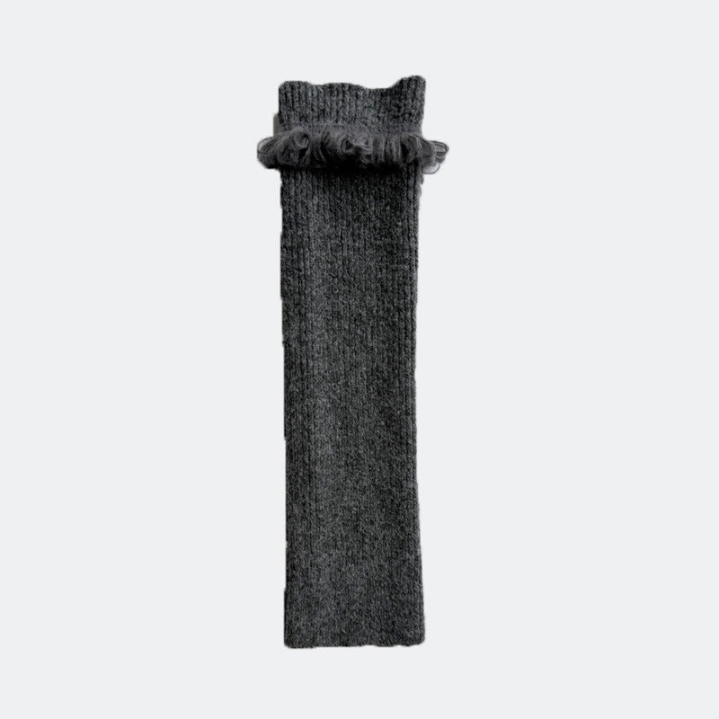Warm Wool Blend Knit Leg Warmers for Women
