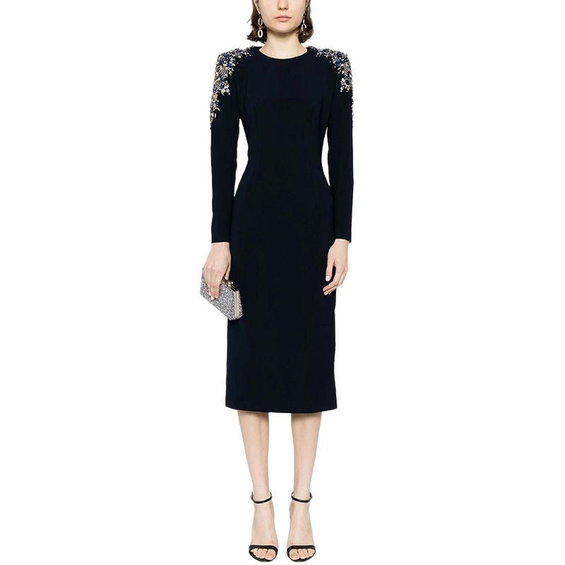 Beaded Embellished Long Sleeve Dress
