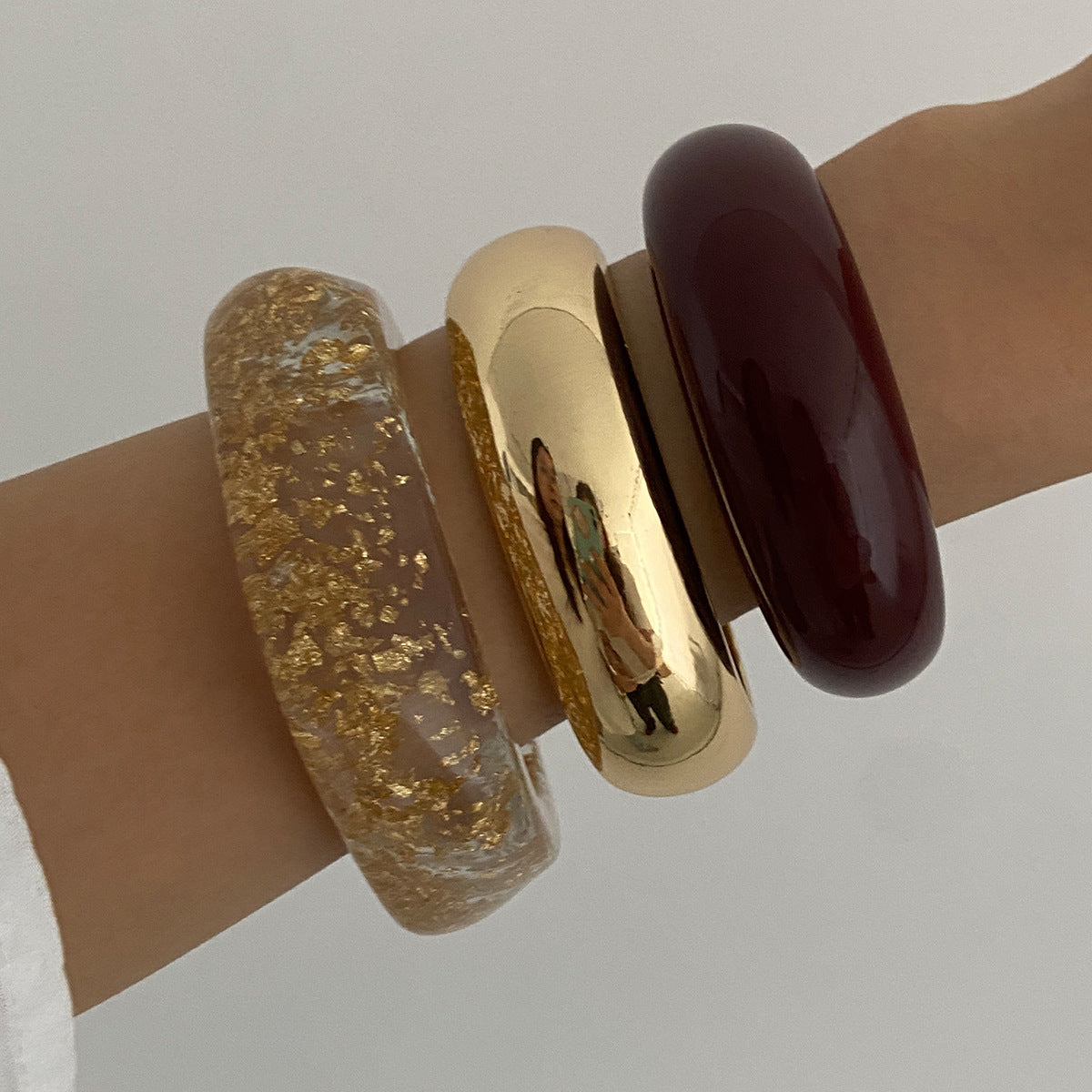 Geometric Transparent Bangle Bracelet for Women