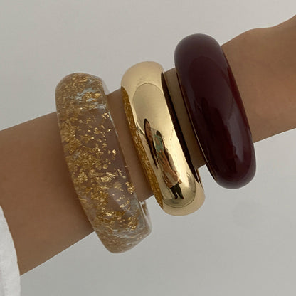 Geometric Transparent Bangle Bracelet for Women