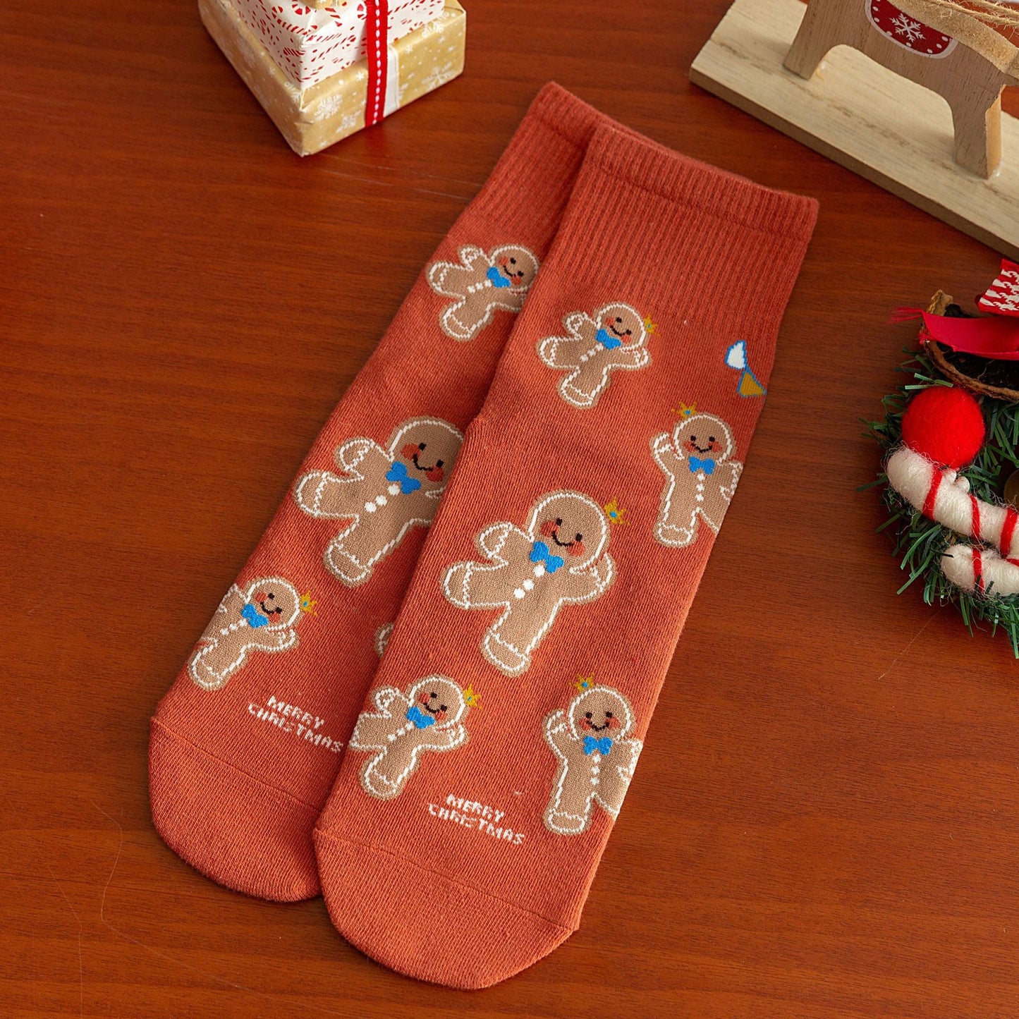 Christmas Cartoon Reindeer Cozy Crew Socks