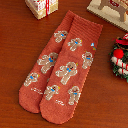 Christmas Cartoon Reindeer Cozy Crew Socks