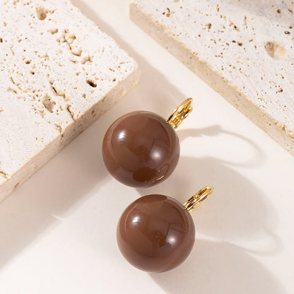 Chic Elegant Pearl Stud Earrings Geometric Design
