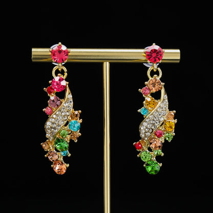 Trendy Colorful Pendant Necklace and Earring Set