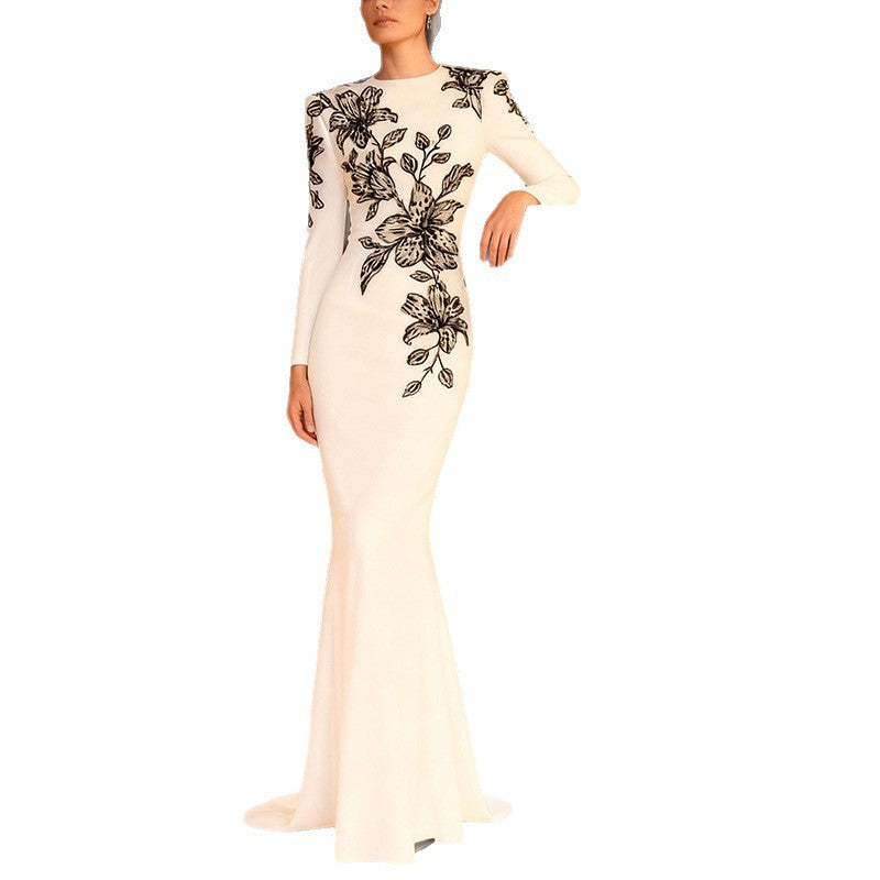 Elegant Mermaid Long Evening Dress With Handcrafted Beading