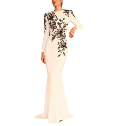 Elegant Mermaid Long Evening Dress With Handcrafted Beading