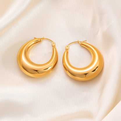 Geometric 18K Gold-Plated Steel Earrings Stylish Casual Accessories