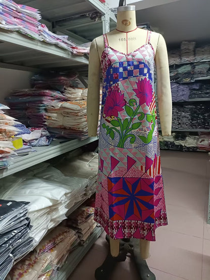 Hot Selling New Print V-Neck Strap Dress Seaside Beach Skirt