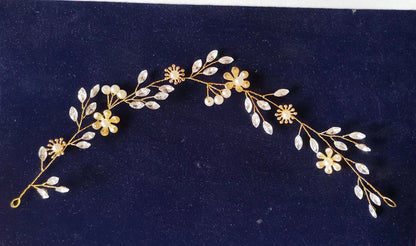 Transparent Plastic Flower Pearl Handmade Headband for Weddings
