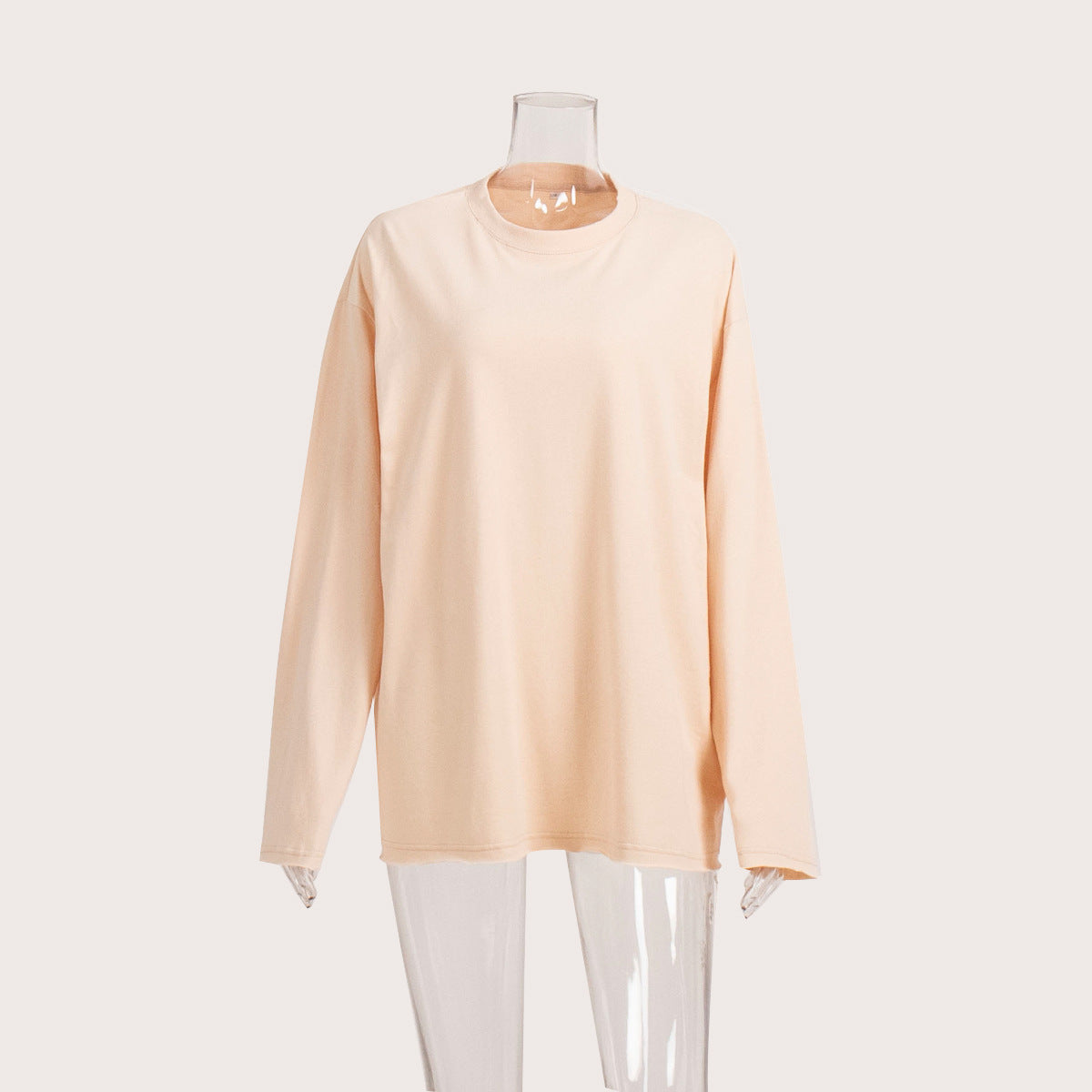 Oversized Solid Color Cotton T-Shirt for Women