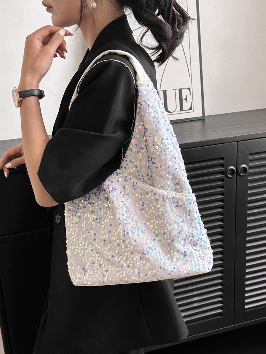 Trendy Women's PVC Sequined Shoulder Bag
