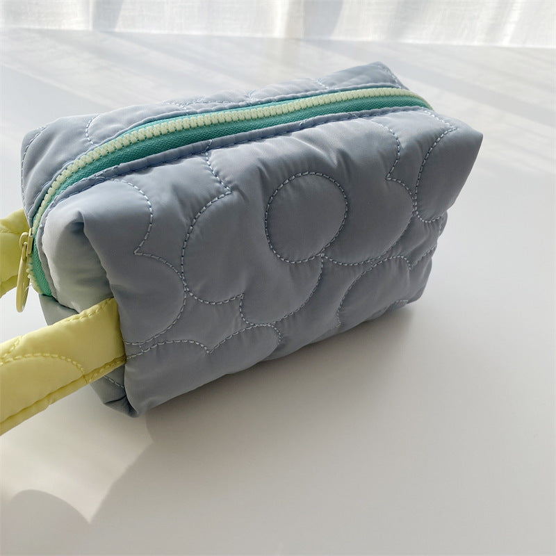 Flower Color Block Simple Make Up Bag