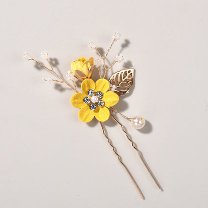 Bridal Floral Hair Accessories Forest Style Blue Flower Hairpin Wedding Hairpiece