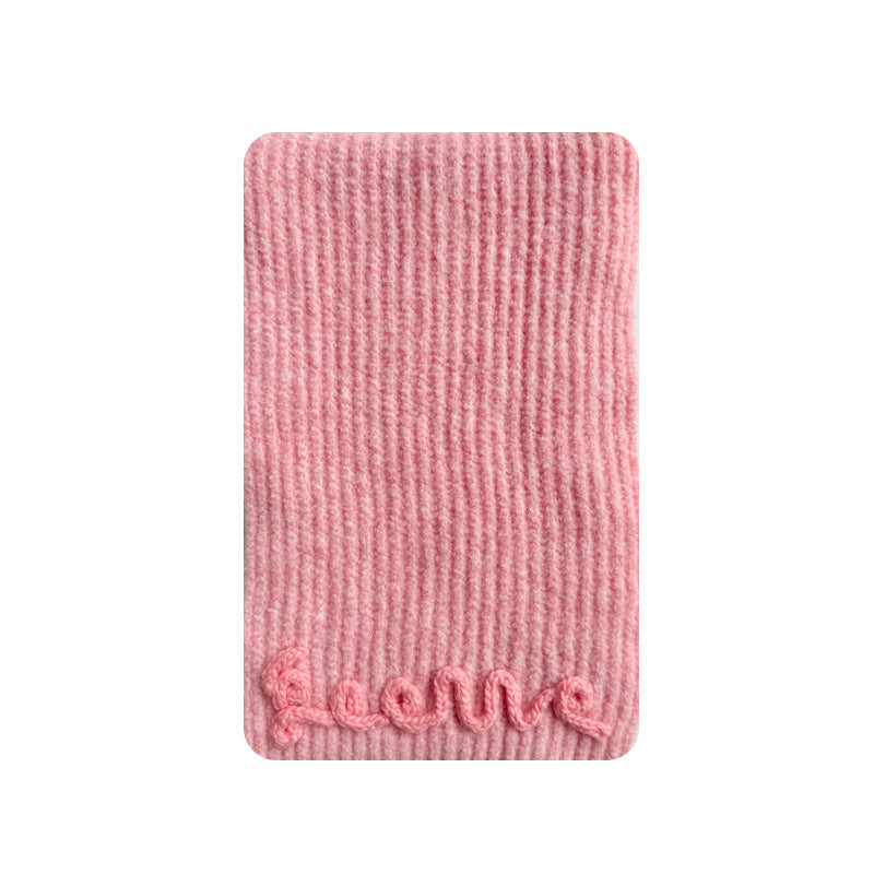 3D Handmade Crochet Letter Solid Color Scarf for Women