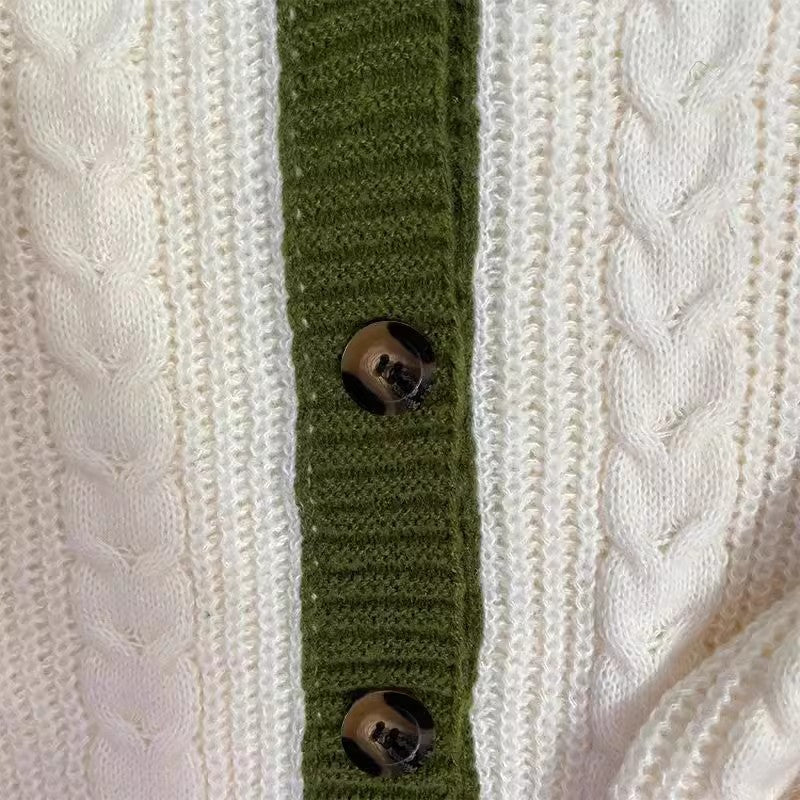 Casual Leaves Embroidery Balloon Sleeves Cardigan