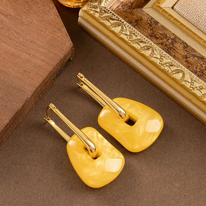 Elegant Geometric Wax-Resin Earrings For Women