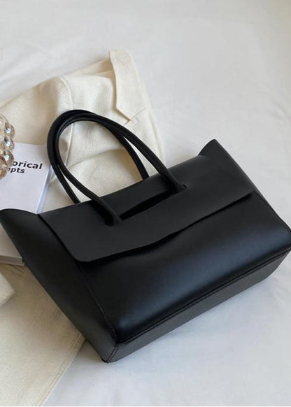 Spacious Pu Tote Bag With Minimalist Flap Design