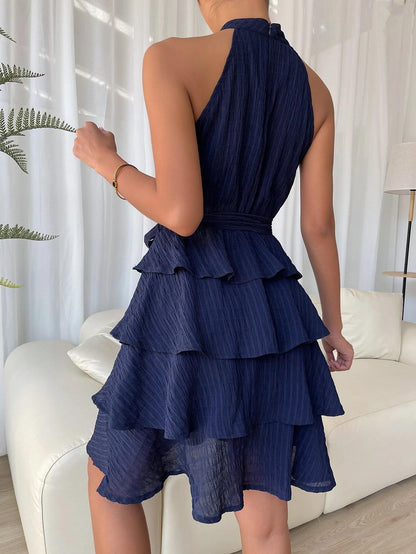 Women'S Panels Sleeveless Ruffled Dresses