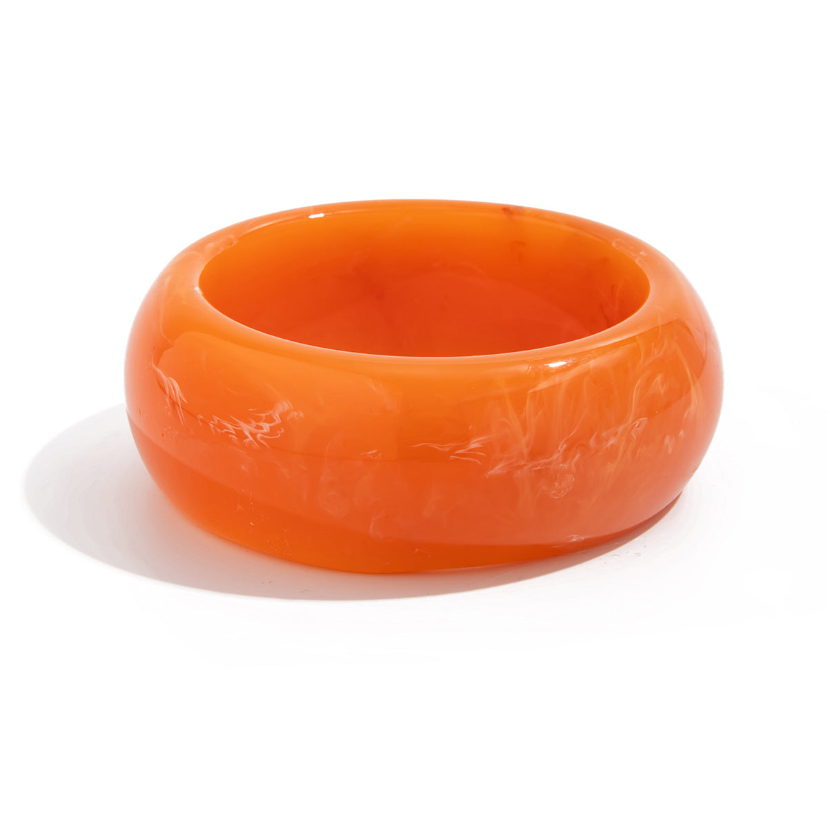Trendy Red Glossy Open Cuff Bracelet Minimalist Design Spring Handband for Women