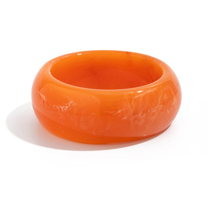 Trendy Red Glossy Open Cuff Bracelet Minimalist Design Spring Handband for Women
